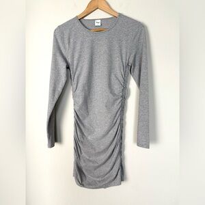 Aritzia TNA Chill Malibu Long Sleeve Mini Dress Womens Medium Heather Gray Party